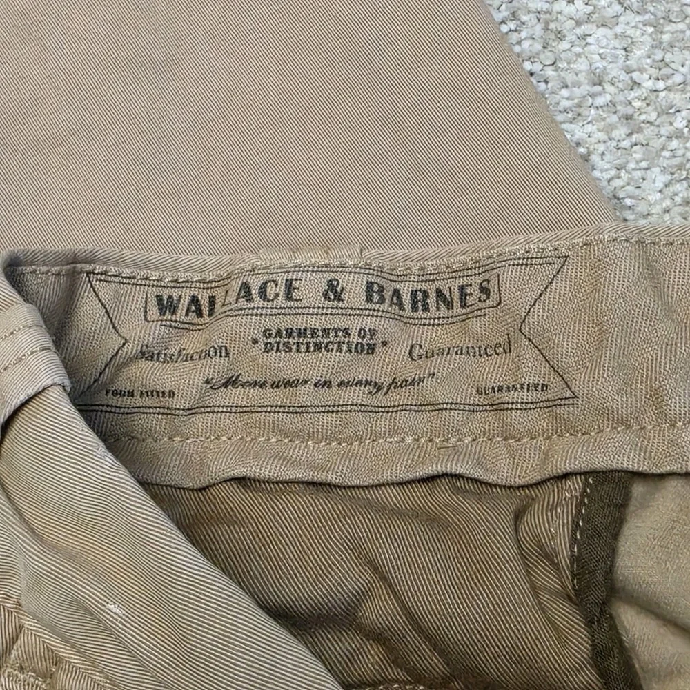 Wallace & Barnes Tessuti Sonriso Chino Trousers Khaki W29 L29 Slim Straight Mens